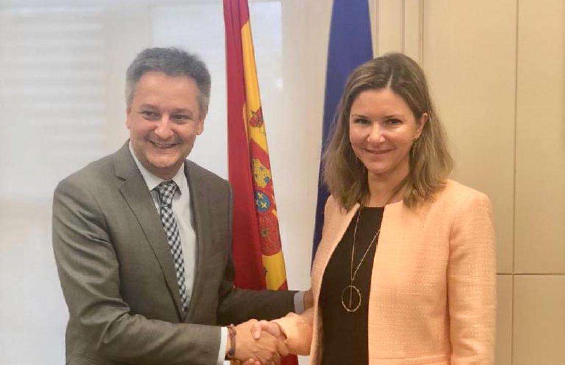 Saboya amb la secretària general de Transports espanyola, María José Rayo.