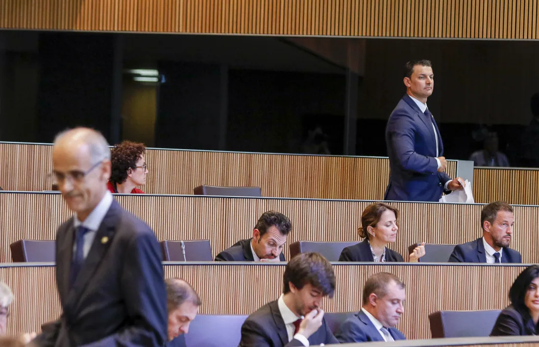 El cap de Govern, Antoni Martí, va mantenir un dur enfrontament amb el president del grup liberal, Jordi Gallardo.