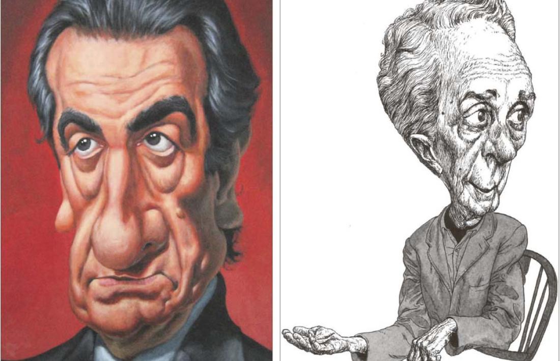 El polític Jaume Bartumeu (acrílic sobre, fusta, 2012), i el pintor nord-americà Norman Rockwell (tinta sobre paper, 2017).