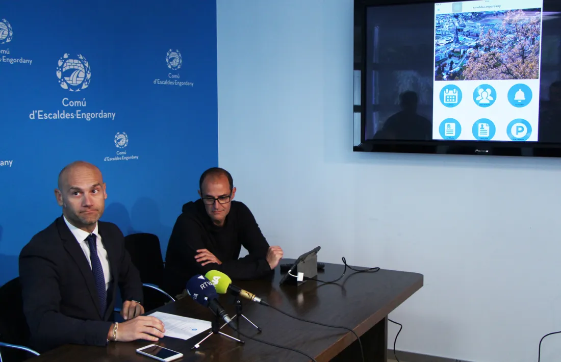 Jordi Vilanova, en la presentació de la nova aplicació mòbil del comú d'Escaldes-Engordany.