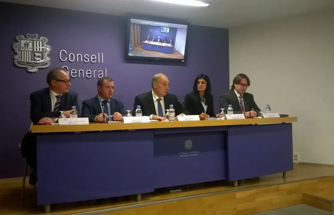 Els consellers generals d’UL-ILM en la compareixença d'ahir.