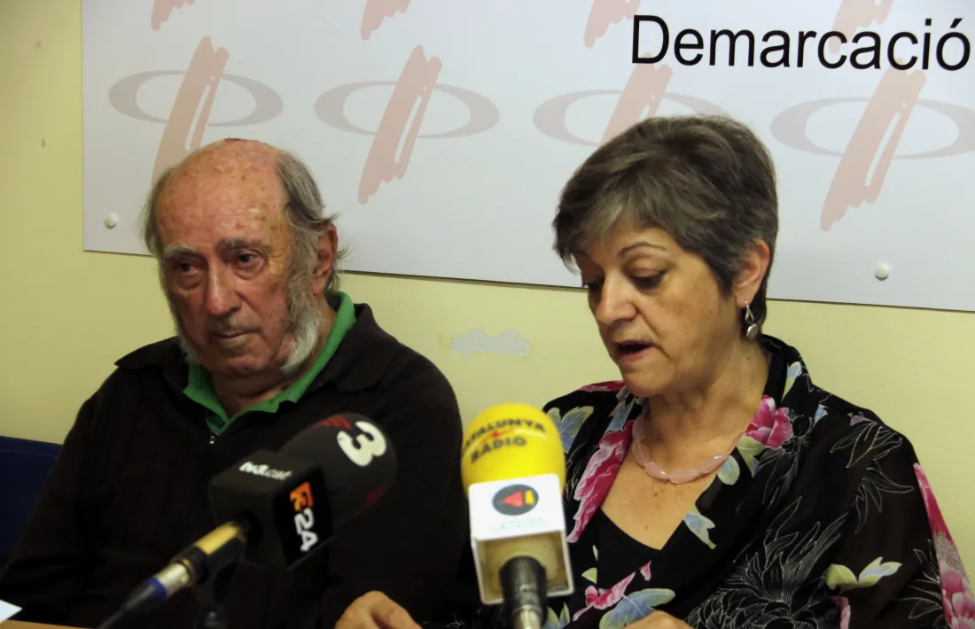 Josep Maria Mata i Sofia Isús durant la roda de premsa de la plataforma.