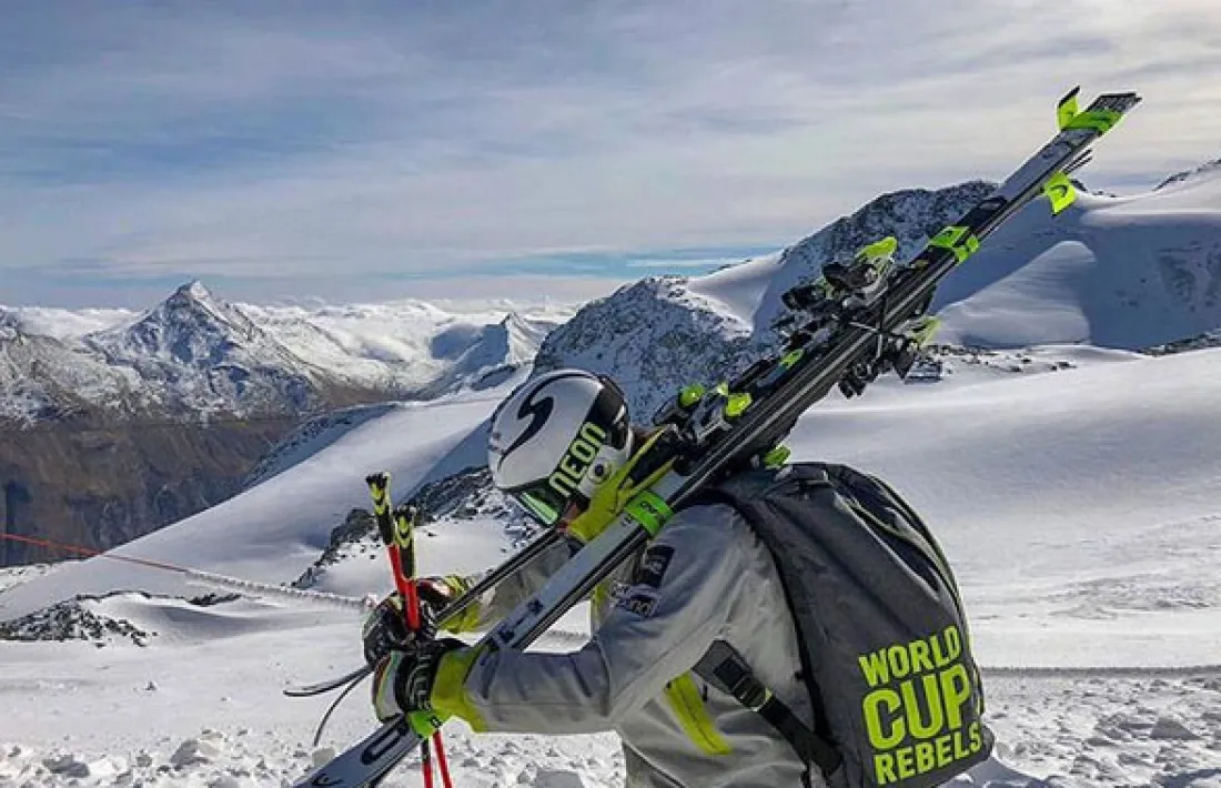 Joan Verdú, entrenant a Saas Fee.
