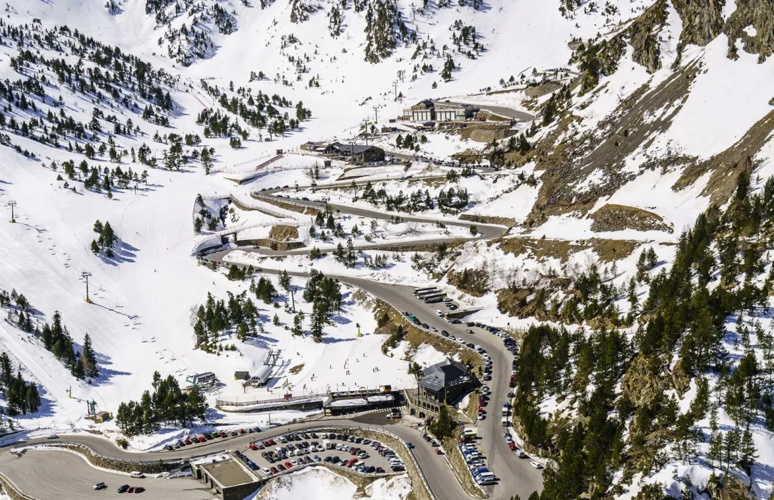 La carretera que arriba a Vallnord Ordino Arcalís.