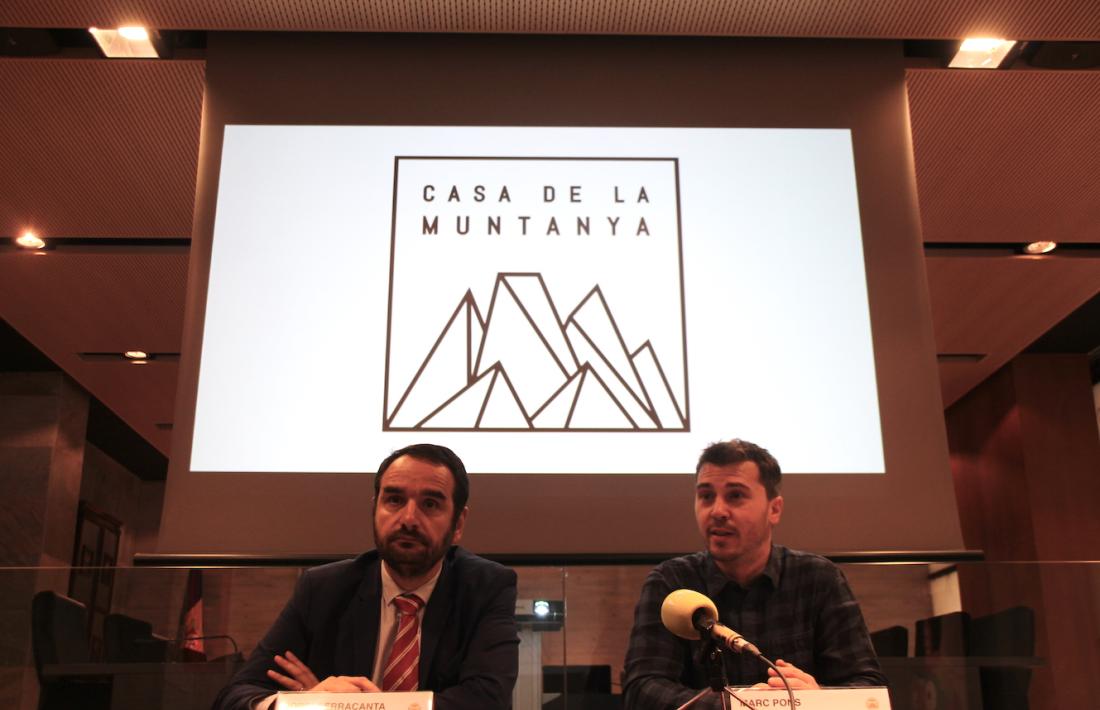 Jordi Serracanta i Marc Pons en la presentació del projecte Casa de la Muntanya.