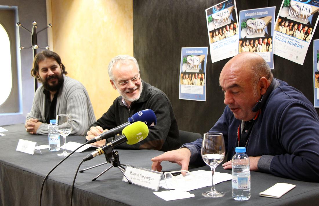 Casero, el conseller Josep Roig i Sasplugas van presentar ahir ‘Salsa Mornay’.