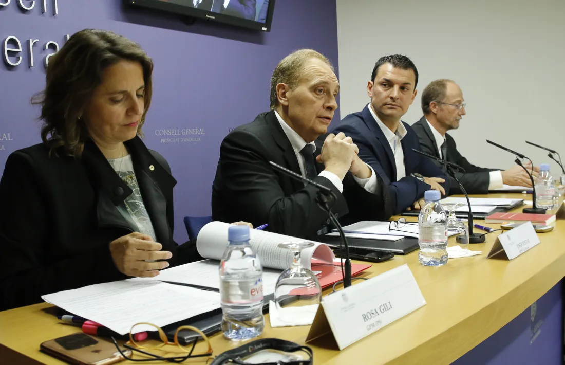 Gili, Pintat, Gallardo i Naudi en la compareixença conjunta d’ahir.