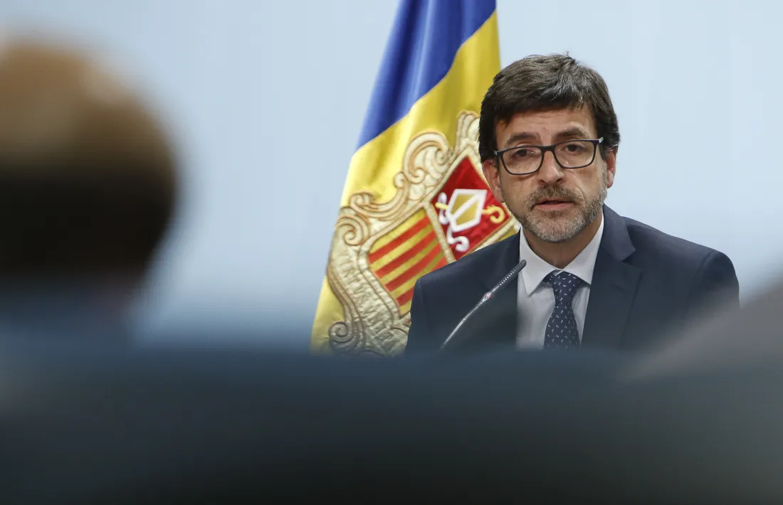 El ministre portaveu, Jordi Cinca, en la compareixença d’ahir.