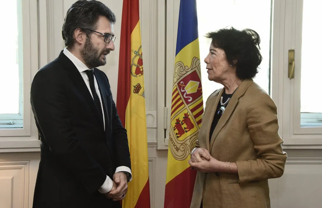 Eric Jover i Isabel Celaá durant la reunió que van mantenir dimarts passat.