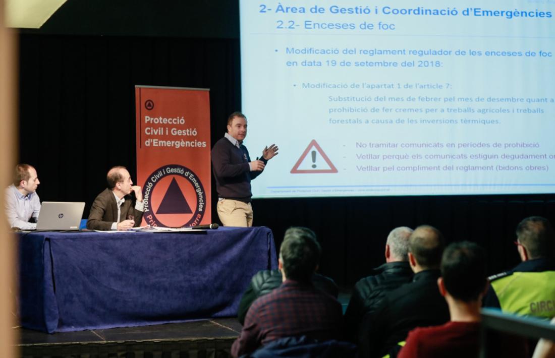 Presentació del balanç d'actuació de Protecció Civil durant el 2018.