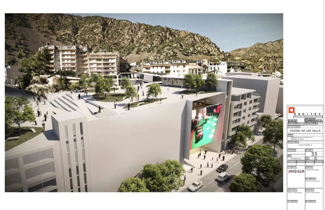 Projecte de Jocs SA en el qual es veu que la unió entre el casino i la plaça del Poble no es podrà fer perquè ara no hi ha cap edifici.