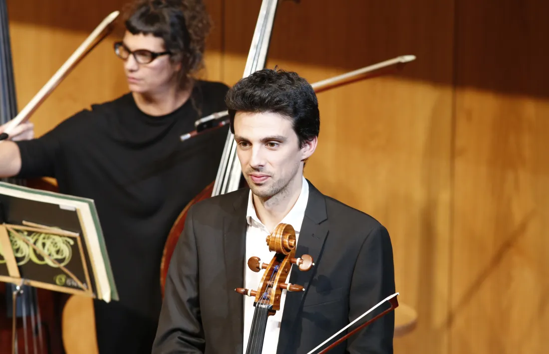El violoncel·lista Daniel Claret, a l'últim concert de Cap d'Any a l'Auditori.