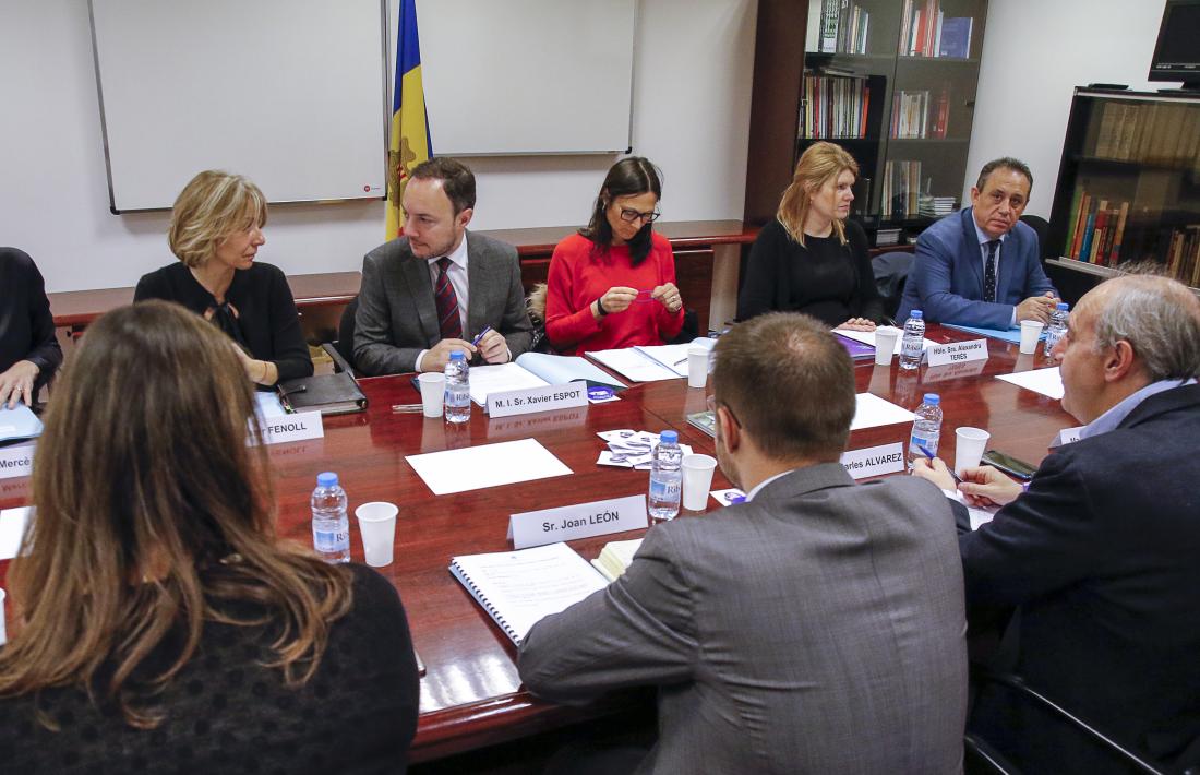 Un moment de la reunió de la Comissió Nacional de Prevenció de la Violència de Gènere, que va tenir lloc ahir.