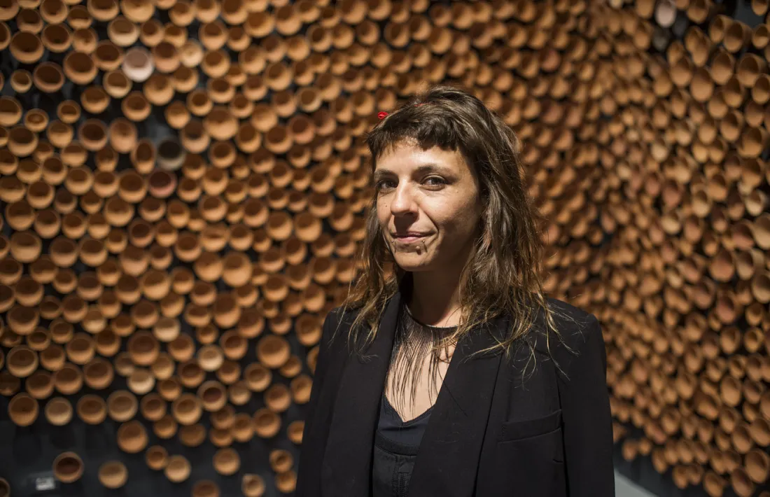 L'artista massanenca, al pavelló andorrà de la Biennal de Venècia, el maig del 2017.