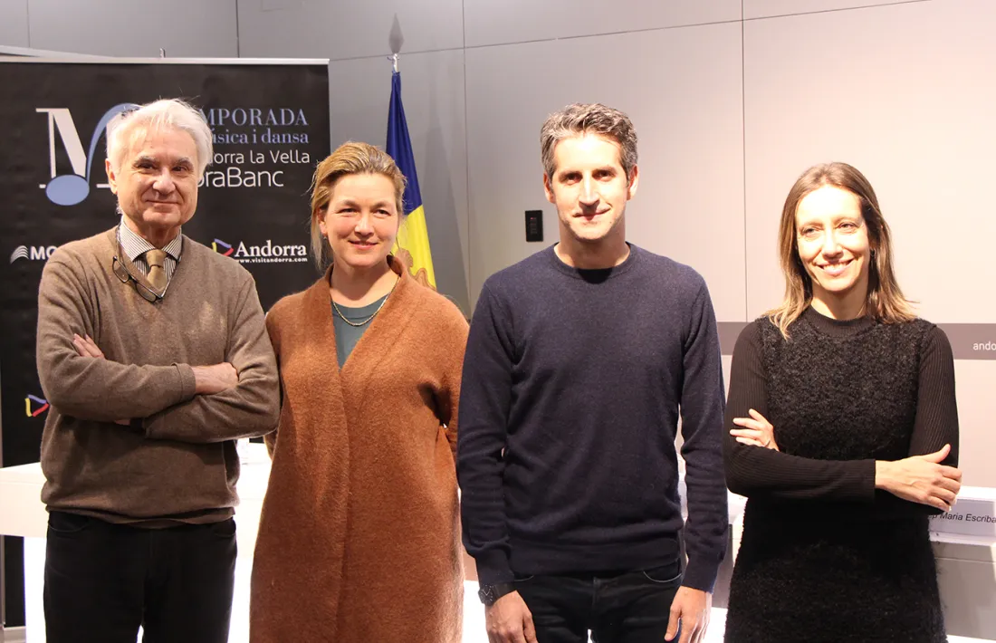 Josep Maria Escribano, Annebeth Webb, Lucas Macías i Mireia Maestre van presentar ahir el concert al Centre de Congressos.