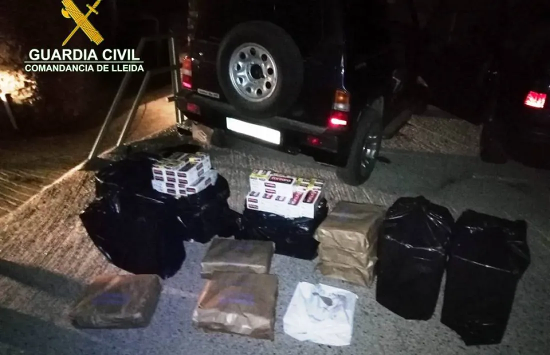 El tabac comissat en un control de la guàrdia civil a Valls de Valira.