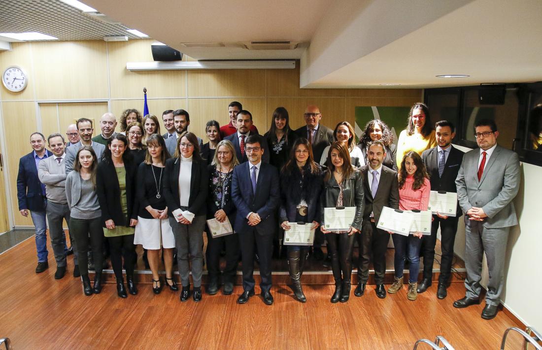 Un moment de l’entrega dels diplomes del curs, ahir.