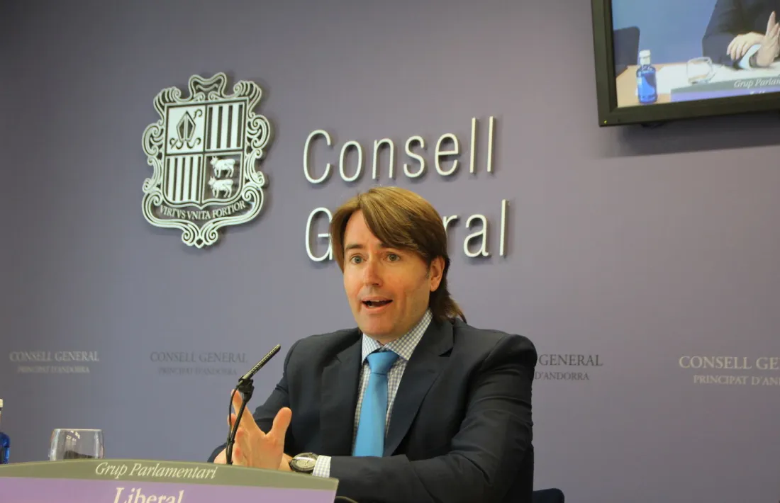 El conseller Carles Naudi durant una roda de premsa.