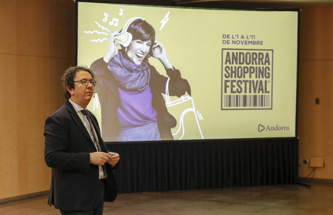 Un moment de la presentació dels resultats de la sisena edició de l’Andorra Shopping Festival al Centre de Congressos de la capital.