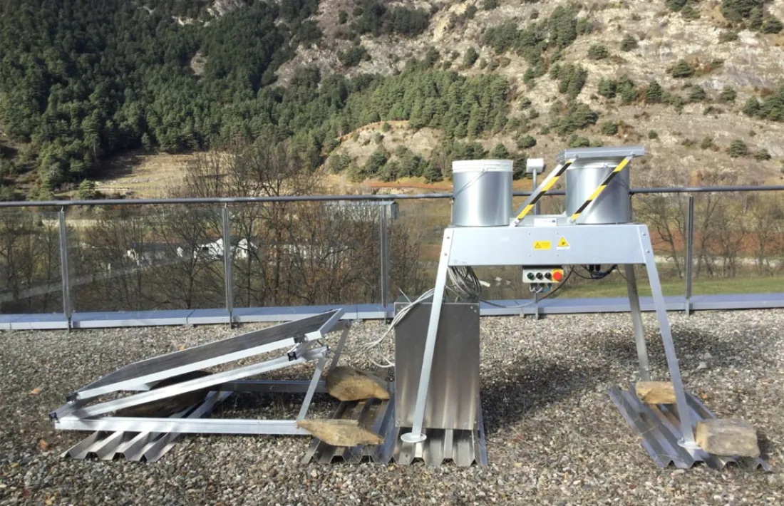 El col·lector de partícules instal·lat al centre de tecnificació d’Ordino.