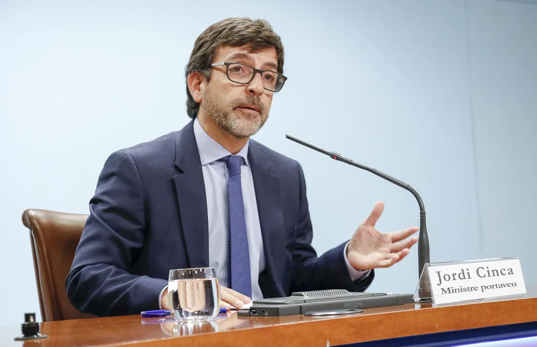 El portaveu de l’executiu, Jordi Cinca, durant la compareixença d’ahir posterior al consell de ministres.