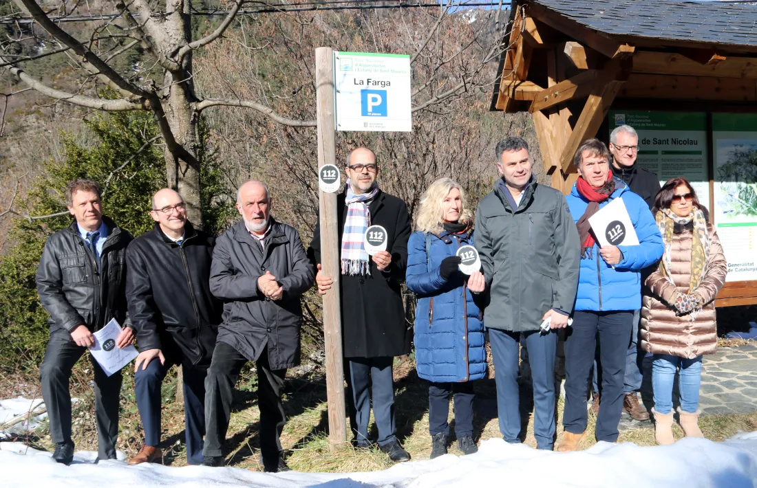 El conseller Buch amb responsables polítics del Pirineu.