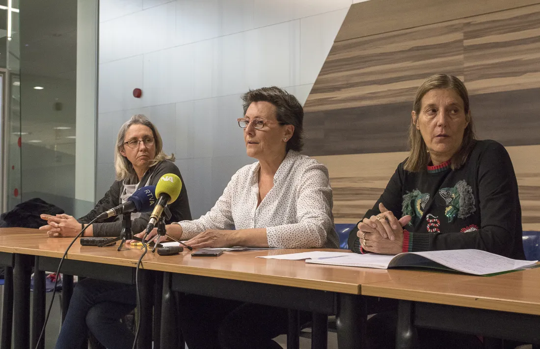 Els membres del comitè executiu del Sitca en la compareixença d’ahir.