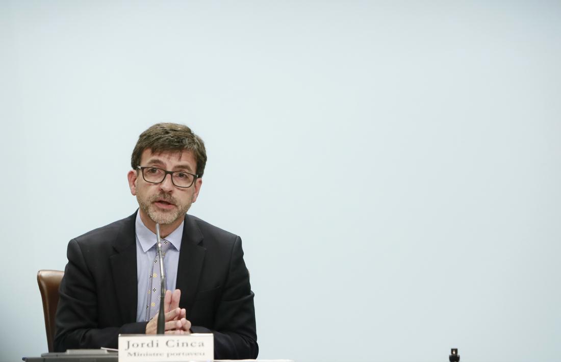 El portaveu de l’executiu, Jordi CInca, en la compareixença d’ahir posterior al consell de ministres.