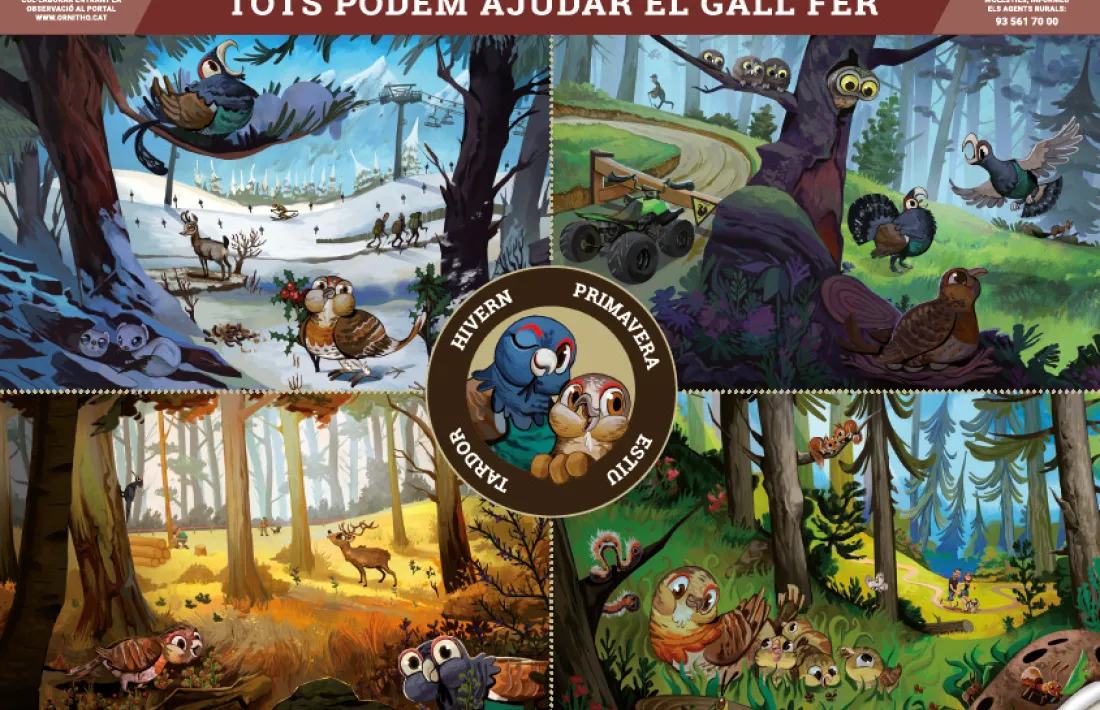    Estovalles de paper que s’han elaborat per sensibilitzar sobre l’hàbitat del gall fer.