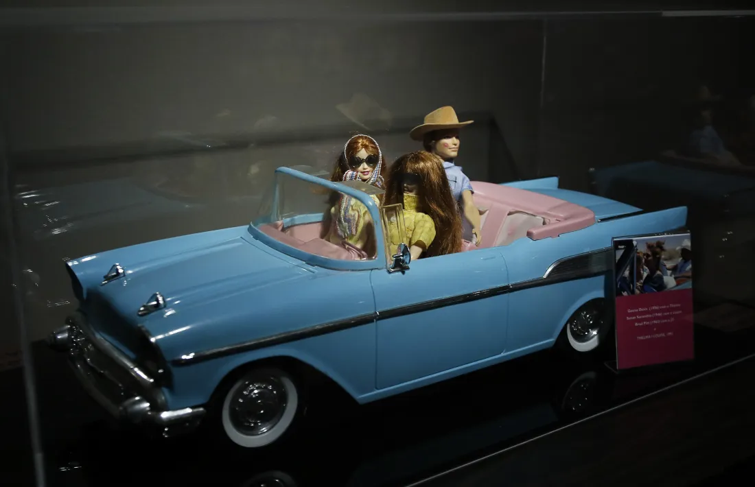 Geena Davis, Susan Sarandon i Brad Pitt a 'Thelms & Louise'.