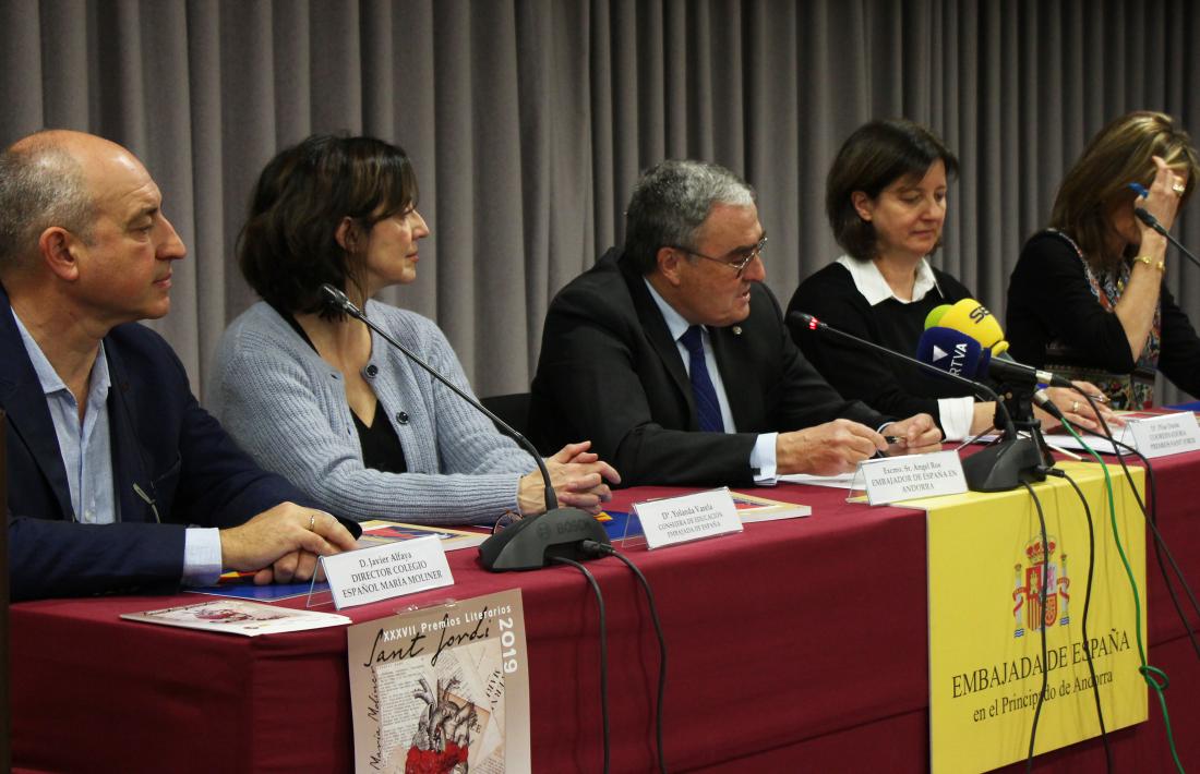 L'ambaixador d'Espanya, Àngel Ros, en la presentació dels Premis literaris Sant Jordi 2019, celebrada aquest dimecres.