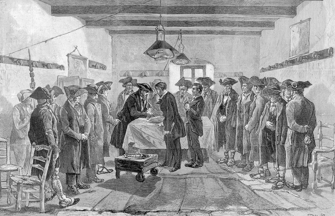 Sessió del consell provisional, tal com el va retratar l’il·lustrador suís Louis Dunki al número de març del 1881 de la revista ‘L’Illustration’.