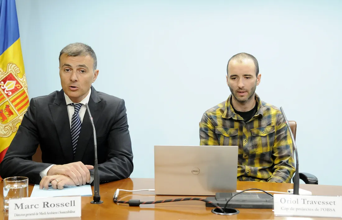 Compareixença de Marc Rossell i Oriol Travesset per presentar l’estudi de qualitat de l’aire, ahir al matí.