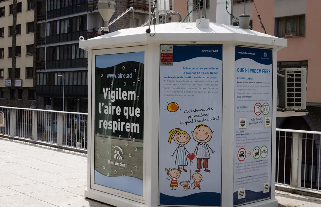 L'estació de control de la qualitat de l'aire que es troba a Escaldes-Engordany.