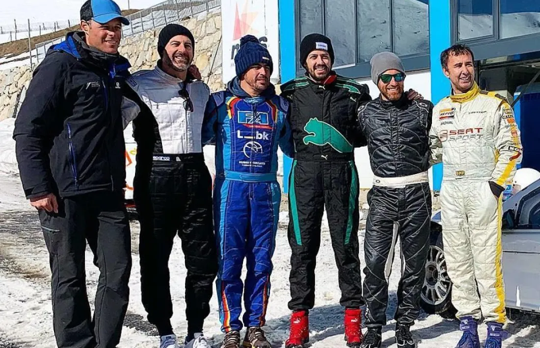 Fernando Alonso prova el pilotatge sobre gel al Circuit d'Andorra-Pas de la Casa
