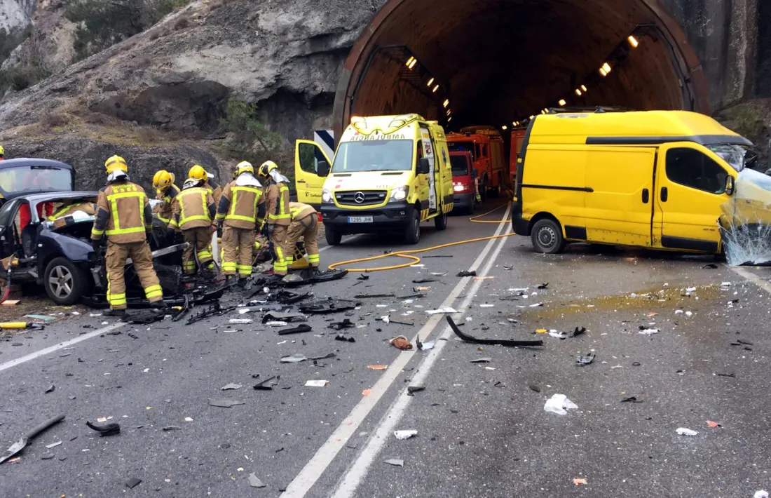 A l’accident de Gerri de la Sal es van veure implicats tres vehicles.