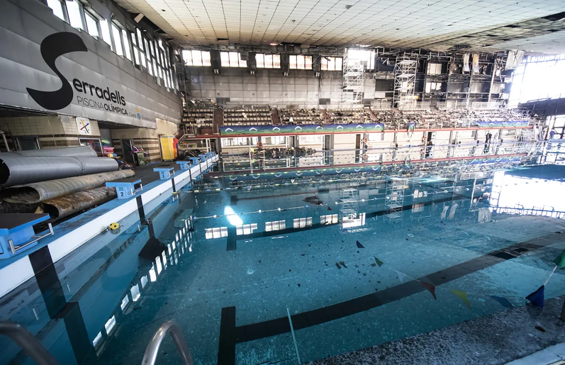 Estat en què es troba la piscina dels Serradells.