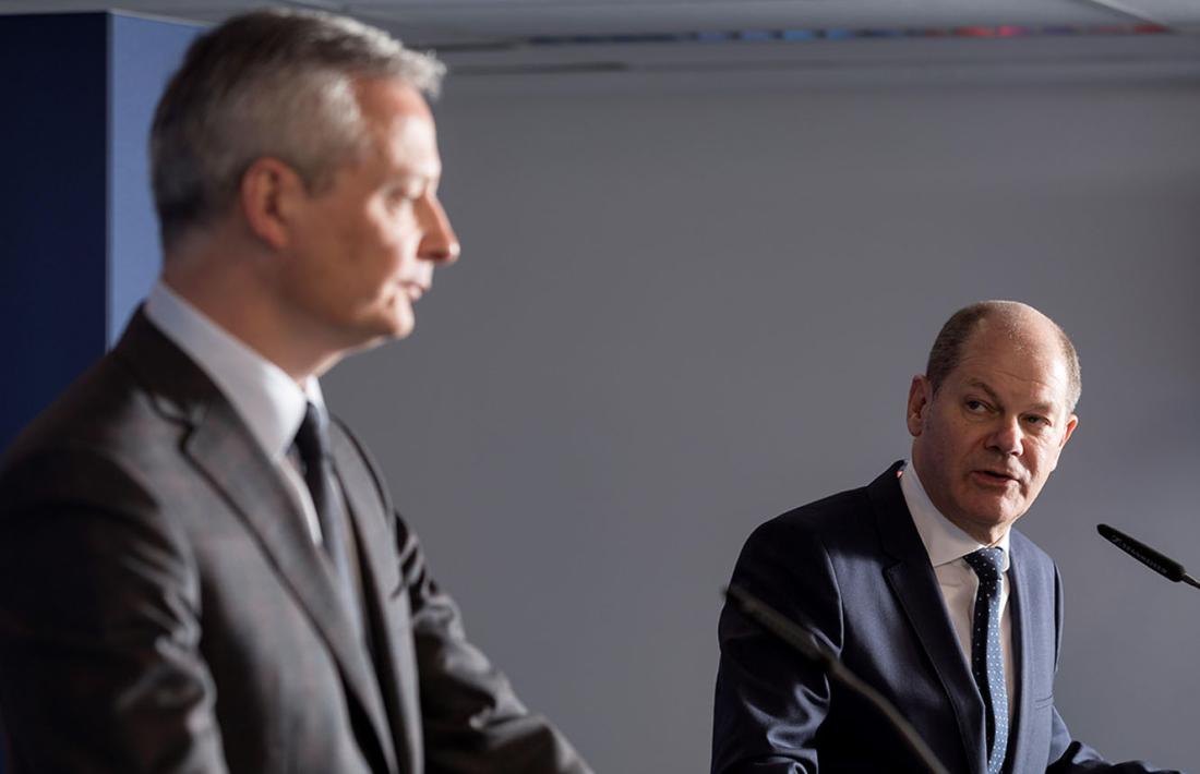 El ministre francès de Finances, Bruno Le Maire, i el seu homòleg alemany, Olaf Scholz.