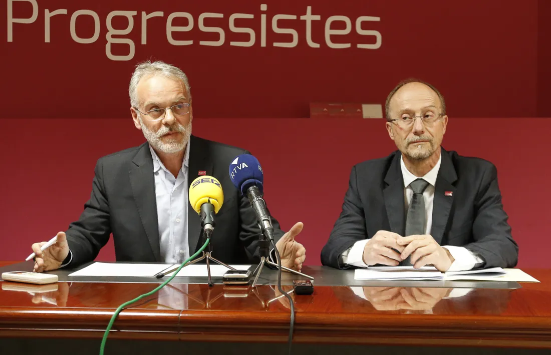 Roig i Naudi en una compareixença anterior a la seu del partit.