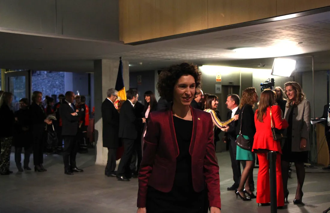 La ministra d'Afers Exteriors en funcions, Maria Ubach, durant la celebració del dia de la Constitució.