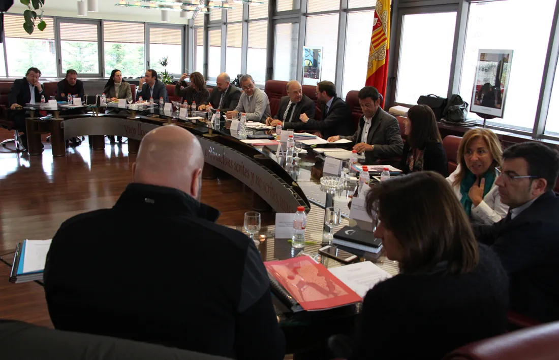 Un moment de la reunió de cònsols celebrada ahir a Canillo.