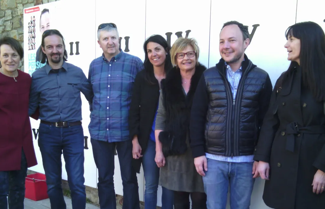 Les candidates de DA, Meritxell Palmitjavila i Mònica Bonell, van estar acompanyades per Xavier Espot.