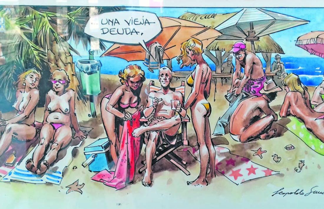 Sánchez ha imaginat la merescuda jubilació daurada de Bogey, en color i en alguna platja tropical de les que hi ha al planeta Bleko II.