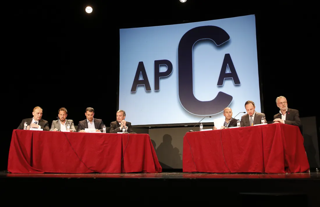 Un moment del debat entre els set candidats a cap de Govern organitzat per l’APCA al Prat del Roure d’Escaldes-Engordany.