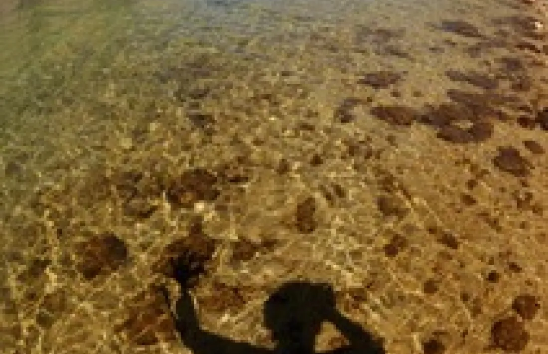 L’ombra d’Eusebi Nomen a la muntanya.