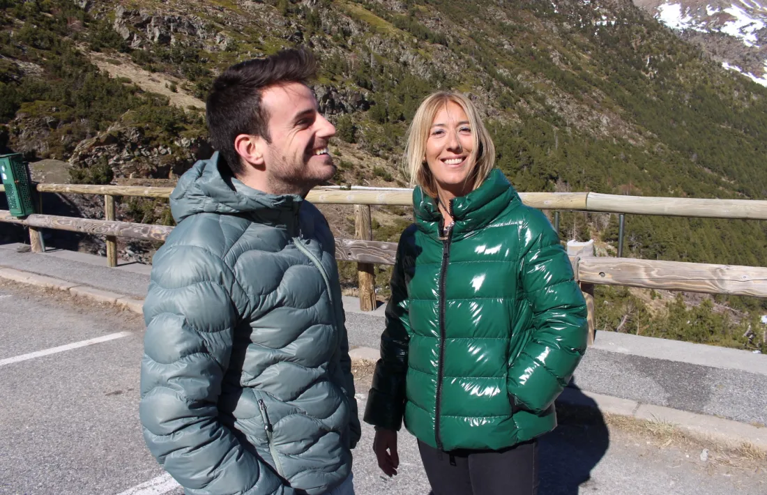 Els candidats territorials de DA a Ordino a l’aparcament de l’estació d’Arcalís, ahir.
