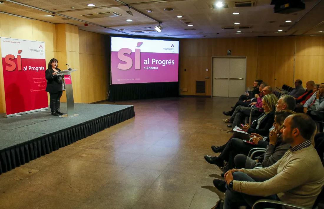 Meritxell Pujol va ser l’encarregada de presentar la candidatura territorial de Progressistes-SDP, ahir al Centre de Congressos.