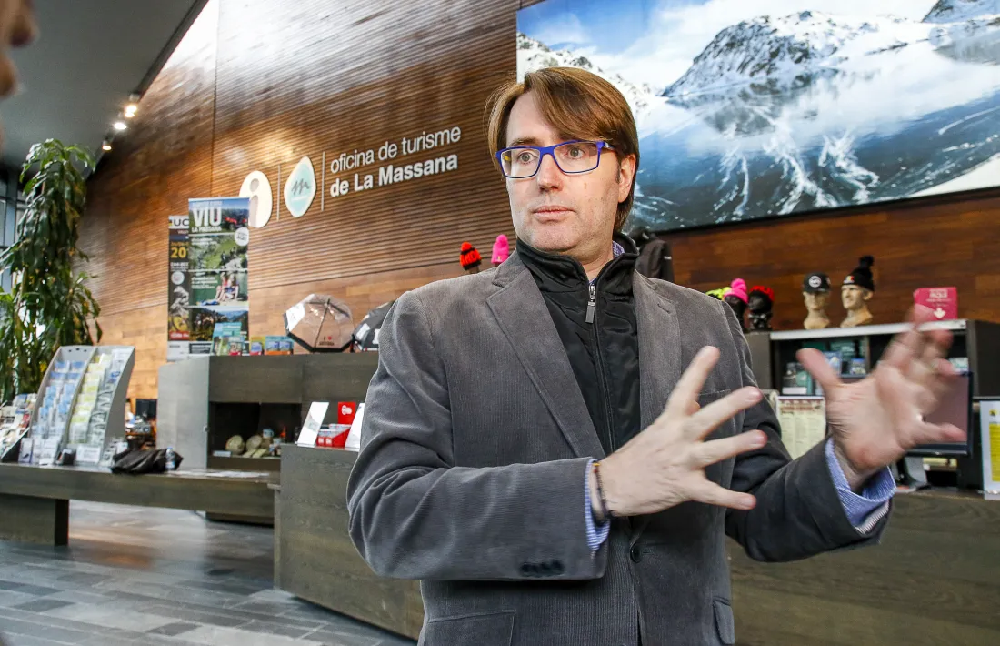 Carles Naudi, a l’Oficina de Turisme de la Massana, ahir.