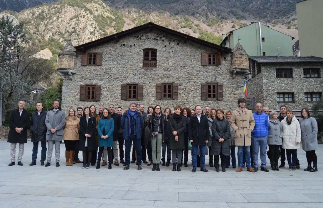 Els candidats de les llistes nacionals i territorials, aquest divendres a la plaça del Consell General.