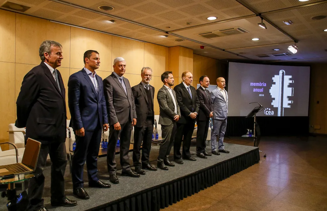 Un moment del debat amb els sets caps de llista que va organitzar la Confederació Empresarial Andorrana.